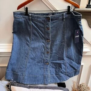 Chaps Button Down Denim Skirt sz 18W NWT